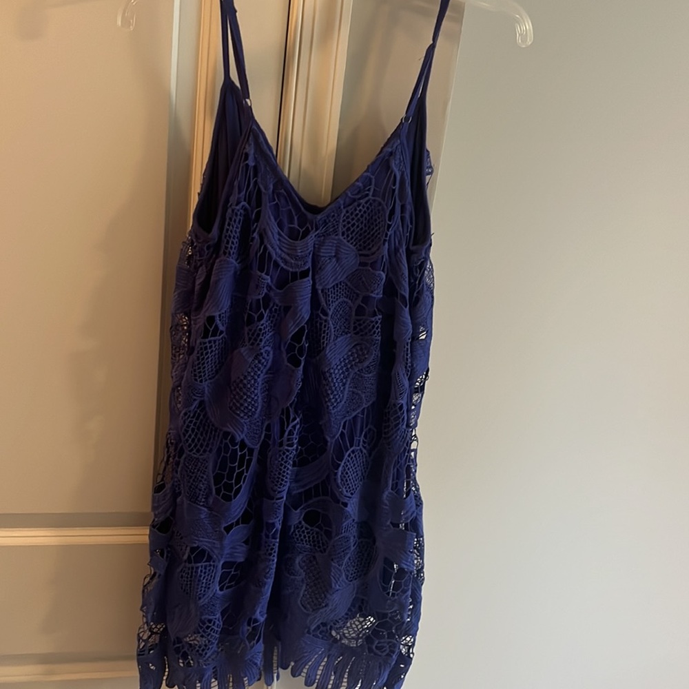 Express blue lace shift tank dress - Picture 2 of 2